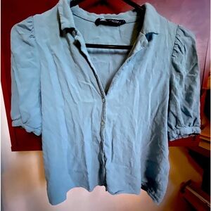 Light Blue Zara button up Shirt, size small.